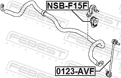 Mounting, stabiliser bar NSB-F15F