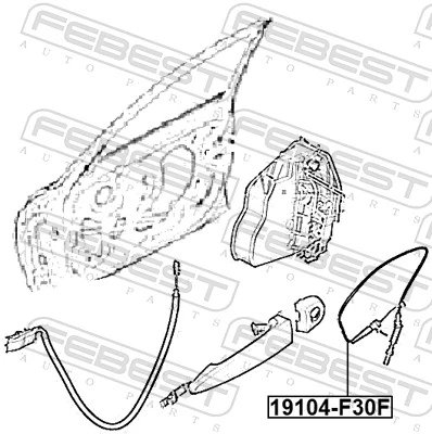FEBEST 19104-F30F Cable Pull, door release
