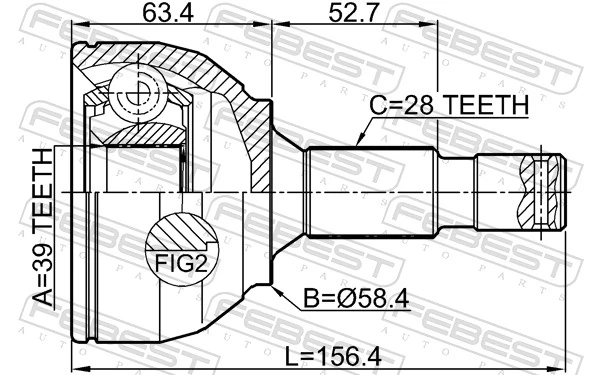 FEBEST 2510-3084B Joint Kit, drive shaft
