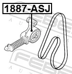 Tensioner Pulley, V-ribbed belt 1887-ASJ