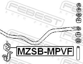 FEBEST MZSB-MPVF Mounting, stabiliser bar