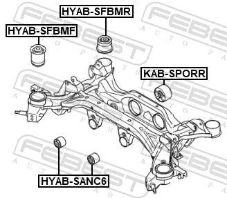Mounting, control/trailing arm HYAB-SFBMR