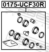 FEBEST 0175-UCF30R Repair Kit, brake caliper