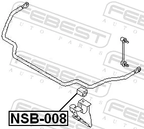 Mounting, stabiliser bar NSB-008