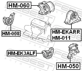 Mounting, engine HM-EK3ALF