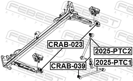 FEBEST CRAB-023 Bushing, axle beam