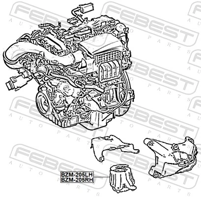 Mounting, engine BZM-205LH