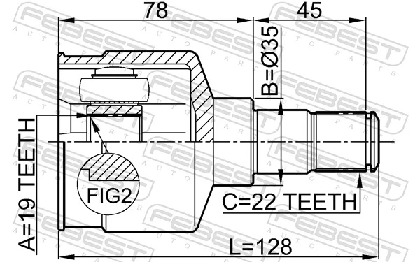 FEBEST 1011-AV Joint Kit, drive shaft