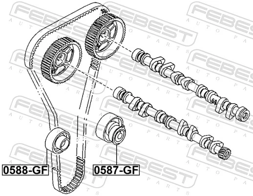 Tensioner Pulley, timing belt 0587-GF