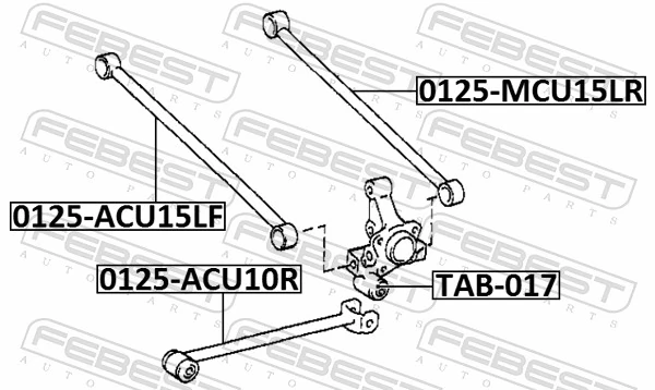 Control/Trailing Arm, wheel suspension 0125-MCU15LR