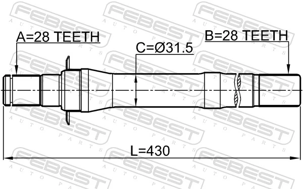 Drive Shaft 1212-IX35AT6