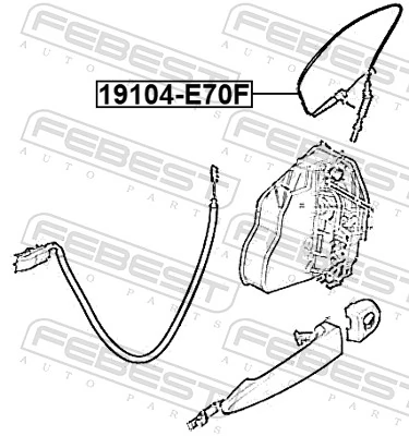 FEBEST 19104-E70F Cable Pull, door release