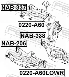 Mounting, control/trailing arm NAB-337