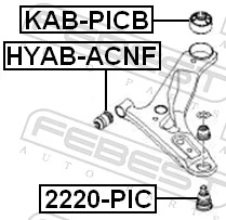 Mounting, control/trailing arm KAB-PICB