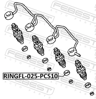 FEBEST RINGFL-025-PCS10 Seal Ring, injector
