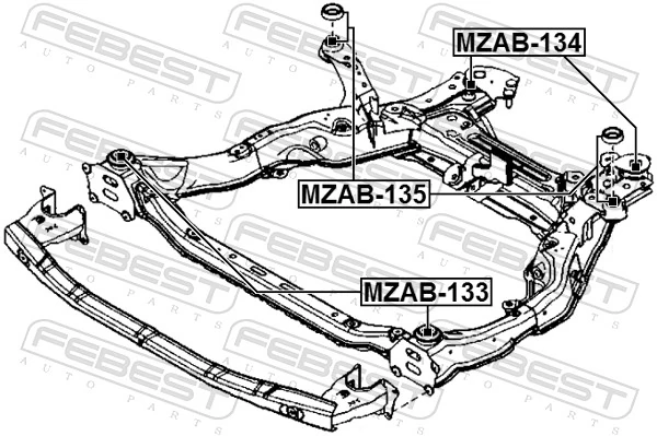 FEBEST MZAB-133 Bushing, axle beam