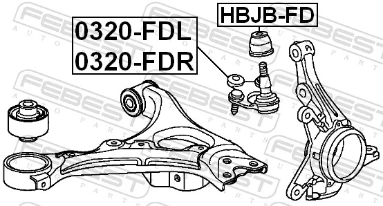 FEBEST HBJB-FD Repair kit, supporting/ball joint