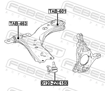 Mounting, control/trailing arm TAB-601