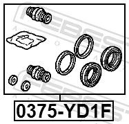 FEBEST 0375-YD1F Repair Kit, brake caliper