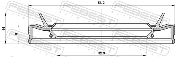 FEBEST 95HFS-34560814C Shaft Seal, manual transmission main shaft