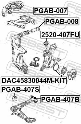 Mounting, control/trailing arm PGAB-407B