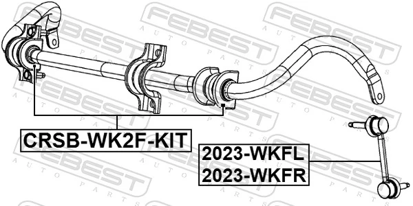 FEBEST CRSB-WK2F-KIT Repair Kit, stabiliser bush