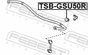 Mounting, stabiliser bar TSB-GSU50R