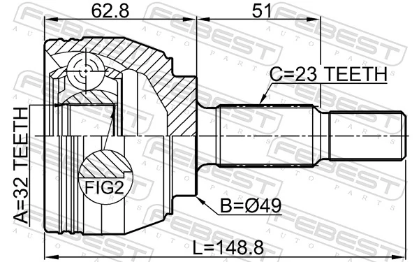 Joint Kit, drive shaft 2410-MEGII