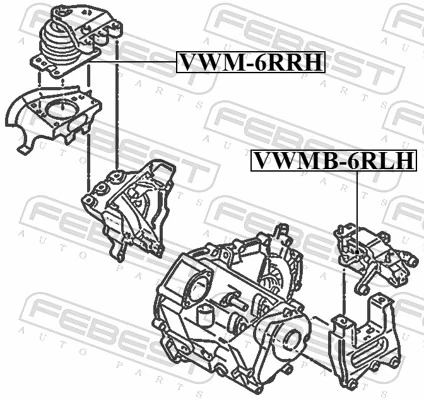 Mounting, engine VWM-6RRH