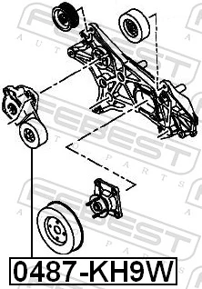 Tensioner Pulley, V-ribbed belt 0487-KH9W