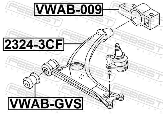 Control/Trailing Arm, wheel suspension 2324-3CF