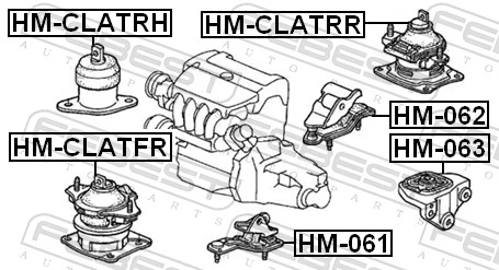 Mounting, engine HM-CLATFR