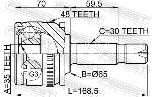 FEBEST 1410-ISTA48 Joint Kit, drive shaft