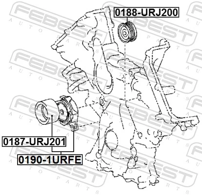 Belt Tensioner, V-ribbed belt 0190-1URFE