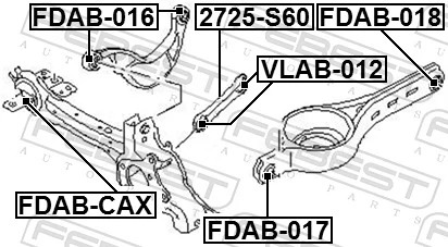 Mounting, control/trailing arm FDAB-CAX