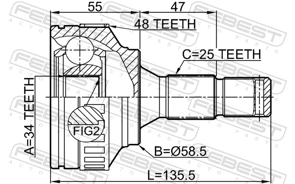 Joint Kit, drive shaft 2510-M59A48
