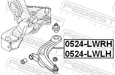 Control/Trailing Arm, wheel suspension 0524-LWRH