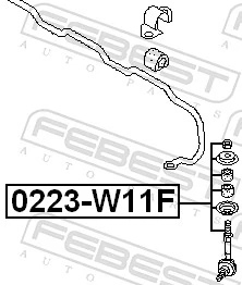 FEBEST 0223-W11F Link/Coupling Rod, stabiliser bar