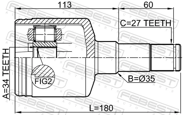 Joint Kit, drive shaft 1011-CAPTLH