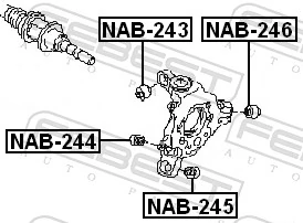 Mounting, control/trailing arm NAB-243
