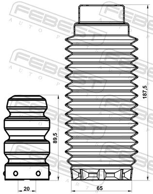 Dust Cover Kit, shock absorber PGSHB-308F-KIT