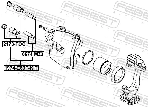 Guide Bolt, brake caliper 1974-E60F-KIT
