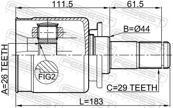 Juego de articulación, árbol de transmisión 2911-DIVFLH