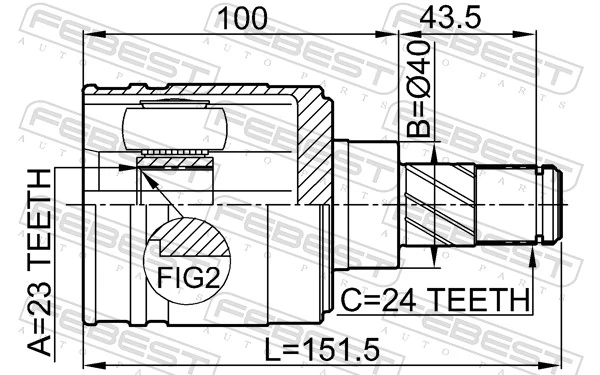 FEBEST 0211-N16JP Joint Kit, drive shaft