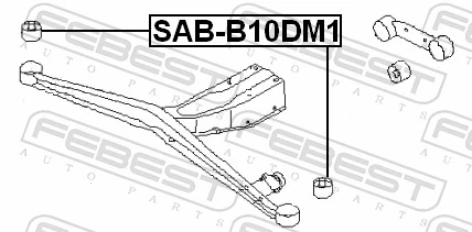 FEBEST SAB-B10DM1 Bushing, axle beam