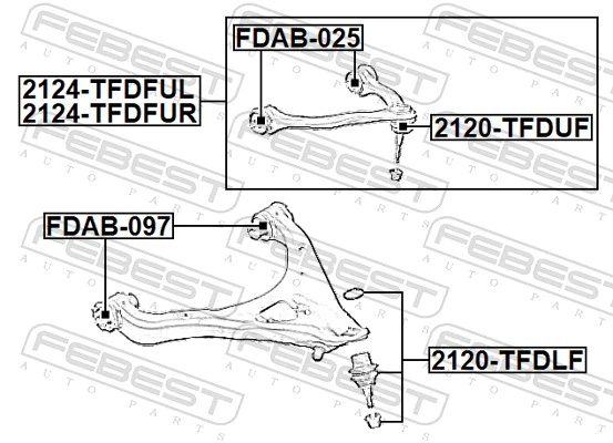 Control/Trailing Arm, wheel suspension 2124-TFDFUL