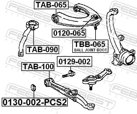 FEBEST 0130-002-PCS2 Caster Shim, axle beam