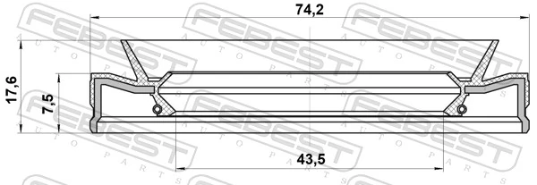 FEBEST 95HFW-45740818L Shaft Seal, differential