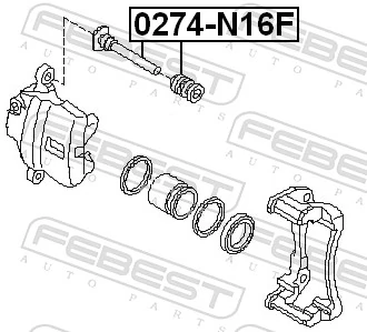 Guide Bolt, brake caliper 0274-N16F