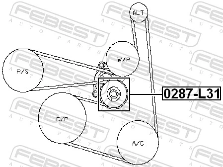 Tensioner Pulley, V-ribbed belt 0287-L31
